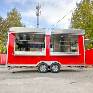 Mobile Prehab Restoran Luar Ruangan Mobile Dapur Penjual Makanan Trailer MAKANAN TRUK Lengkap untuk Dijual Usa Miami