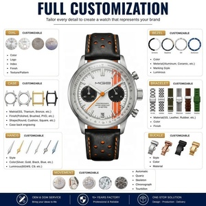 Reloj de cuarzo casual de alta gama personalizado para buceo de 100 m con taquímetro, cronógrafo de acero inoxidable de 39 mm, movimiento VK64 para Seiko. - Product Image 2