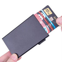 Özel Logolu Alüminyum Açılır Kapanır Cüzdan İnce Kredi Kartı Tutucu RFID Engelleyici Kartlık Erkekler ve Kadınlar için