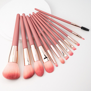 12 Pcs Wooden Handle Makeup Brush Set Soft Synthetic Cosmetic Brushes Custom Luxury Beauty <b>Tool</b> <b>Kit</b> - Product Image 3
