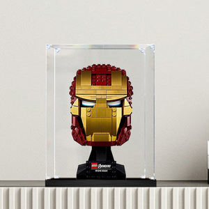 กล่องพลาสติกใส่หมวกนิรภัย Iron <span class=keywords><strong>Man</strong></span> สำหรับ76165จัดเก็บอิฐป้องกันสนิมประกอบง่ายดีไซน์ทันสมัยตกแต่งบ้านและใช้งานบนโต๊ะ - Product Image 2