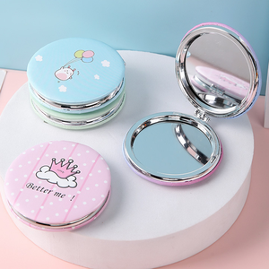 Personalized Double-Sided Folding Pocket <b>Mirror</b> Silver Compact Travel Cosmetic <b>Mirror</b> for Makeup - Product Image 4