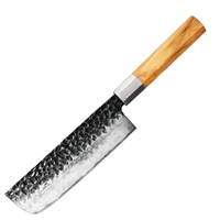 7 pouces à haute teneur en carbone 3 couches en acier inoxydable cuisine japonaise coupe viande légumes Nakiri Sushi couteau