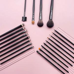 Ensemble de 21 pinceaux de maquillage en nylon noir mat à manche long, pour le visage, le correcteur, les sourcils, l'eye-liner, le crayon, kit d'outils de beauté - Product Image 3