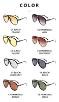 Grandes lunettes de soleil ovales UV400 légères et confortables, style aviateur tendance, avec logo personnalisé, verres dégradés surdimensionnés, vente en gros