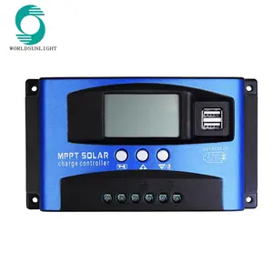 WSSCC-4 30A 60A 100A Auto 12/24V Solar Panel Regulator Charge Controller Dual USB 5V Output MPPT Solar Charge Controller