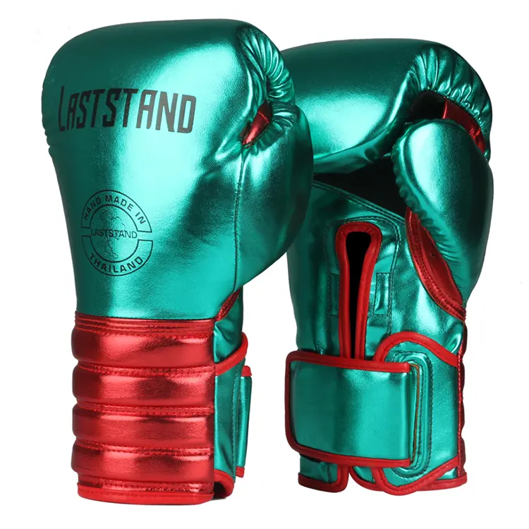 Зеленые тренировочные удобные мужские боксерские перчатки с личной этикеткой