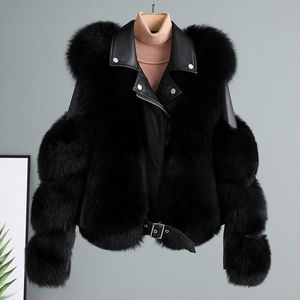 Nuovo Cappotto da Donna Stile Biker in Finta <span class=keywords><strong>Pelliccia</strong></span> di Volpe alla Moda - Product Image 6