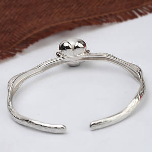 S925 <b>Silver</b> Lotus Flower <b>Bracelet</b> 8-10 Pearls Women's DIY Jewelry Accessories Empty Tray Semi Finished Pearl <b>Bracelets</b> <b>Bangles</b> - Product Image 3
