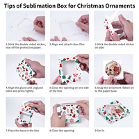 Ensemble d'ornements ronds en céramique vierges pour sublimation avec boîte cadeau en papier à fenêtre transparente, décorations suspendues pour sapin de Noël, vente en gros