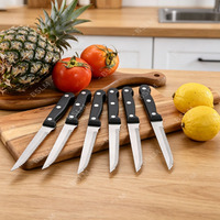 Outils de cuisine, couteau de chef en acier inoxydable, lame dentelée, manche en bois, ensemble de coupe, ensemble d'ustensiles de cuisine