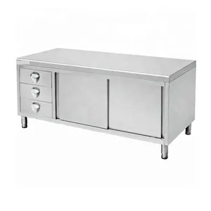 Buffet Restaurant Supplier Kitchen Stainless Steel Work Table Cabinet with Drawers/Commercial Industrial Bench Cabinet For Sale