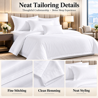 Ensemble de literie blanche pour hôtel, ensemble de linge de lit de luxe 4 pièces, housse de couette douce, drap, taies d'oreiller pour chambre d'hôtes