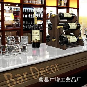 ชั้นวางไวน์ไม้เนื้อแข็ง ความจุ 6 ขวด ชั้นวางโชว์ตกแต่งสไตล์บ้านไร่ - Product Image 4