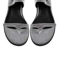 Sandales plates pour femmes à découpe ajourée, à la hauteur du mollet, avec bride à boucle métallique, style gladiateur, bout carré et côtés ouverts
