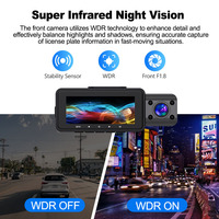 Car DVR Dash Cam 4K 5.8Ghz WiFi 3 Caméras Avant/Cabine/Arrière Caméra GPS intégré Vision de nuit Moniteur de stationnement Car Black Box ZD81