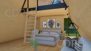 Diseño moderno Triángulo Forma Quick Hormigón Prefab Resort Triángulo Casas Casa prefabricada Villa Estructura <span class=keywords><strong>de</strong></span> acero - Product Image 4