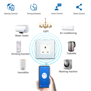 Bingoelec Smart Home presa elettrica Wireless pannello in vetro 16A UK piccolo pulsante a parete presa di corrente WiFi - Product Image 3