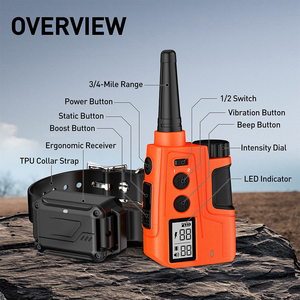 Wasserdichtes wiederauf lad bares Kunststoff-Hunde trainings halsband 2-Hunde-Fernbedienung 4000ft Reichweite Einstellbarer Piepton Vibrations sicher - Product Image 5