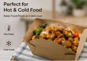 45oz #8 Kraft Paper Food Takeout Boxes Waterproof Oilproof Food <b>Container</b> - Product Image 6
