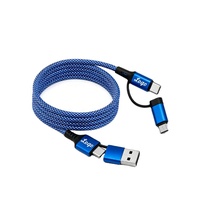 Câble de charge rapide magnétique 4-en-1 tressé 60W 3A USB-A Type-C pour iPhone 16/17 et tous les téléphones, idéal pour une utilisation en voiture