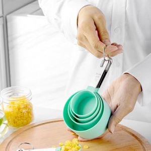 Baking Tools <b>Liquid</b> Powder <b>Coffee</b> Measuring Tools Stainless Steel Handle 8 Pieces Plastic Measuring Cups and Spoons Set - Product Image 3