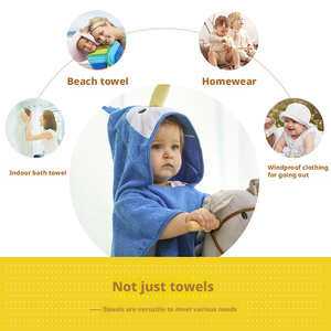 Toalla de Baño con Capucha para Niños, Bata de Toalla Gruesa y Absorbente para Niños y Niñas, Poncho para Bebés - Product Image 5
