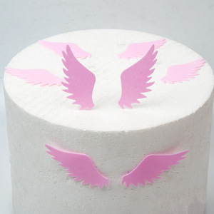 24 paires d'ailes d'ange comestibles, rose, <span class=keywords><strong>bleu</strong></span>, <span class=keywords><strong>blanc</strong></span>, papier gaufré pour décoration de gâteau de baptême d'anniversaire de douche de bébé - Product Image 4