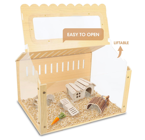 Jaula de hámster de madera de lujo chino para mascotas con accesorios de patrón sólido <span class=keywords><strong>Jaulas</strong></span> Para hámster - Product Image 3