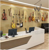 Panneaux MDF rainurés et perforés en aluminium pour mur à lattes décoratif, idéal pour l'affichage en magasin