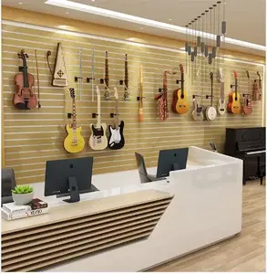 Grooved Slotted MDF Aluminum Panels Slat Wall Decorative Slatwall For Store Display