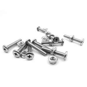 สกรูหัวแบนสแตนเลส 304 พร้อมน็อตหน้าแปลน M3 M4 M5 M6 สำหรับงานก่อสร้างโลหะ - Product Image 3