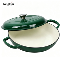 Peralatan Masak Besi Cor Turquoise Cast Iron Cookware Setenamel 7 Buah untuk Rumah Restoran Katering Aman untuk Oven