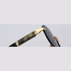 Lunettes de soleil classiques <span class=keywords><strong>Crti</strong></span> Gold, lunettes de marque, lunettes de soleil de luxe, lunettes de soleil de créateur, lunettes en métal sans monture, lunettes anti-UV - Product Image 5