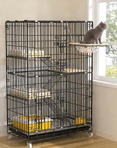 Cage pour chat, maison, intérieur, pliable, grande taille, double couche, triple couche, quadruple couche, matériau en fil, toutes saisons - Product Image 5