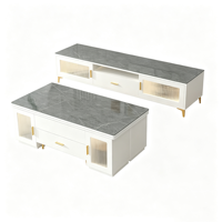 Table combinée café-salle à manger 2-en-1, style crème, convertible, mobile, multifonctionnelle, avec plateau relevable et pliable, plateau en verre, pour la maison et le salon