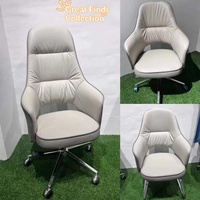 Chaise de bureau pivotante inclinable en cuir de qualité supérieure pour le bureau à domicile, réglable en hauteur, avec accoudoirs, design moderne