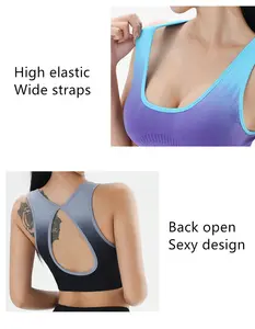 2023 Stock Ready Yoga Bra Athletic Gym Running Fitness Workout Top Seamless Fitness Sports Bra