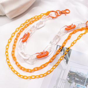 Cadena de cintura unisex Yueli de doble capa de acrílico, estilo hip hop, color naranja, accesorio para uso diario. - Product Image 3