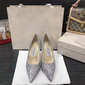 Zapatos de Tacón Alto JimmysChoos con Lentejuelas Brillantes, de Piel Genuina, Punta en Pico, Tacones Finos, Estilo Hada, para Bodas, Banquetes y Compromisos - Product Image 4