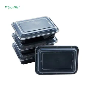 FULING 24oz 26oz 28oz 32oz 38oz Plastic Airtight Food Container Disposable Microwavable Food Storage Meal Prep Containers
