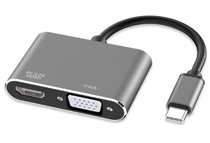 Adaptateur USB C VGA <span class=keywords><strong>HDMI</strong></span> 2 en 1 en alliage d'aluminium USB 3.1 Type C vers Type-C <span class=keywords><strong>HDMI</strong></span> 4K 30Hz 1080P Convertisseur Câble Adaptateur pour <span class=keywords><strong>iPhone</strong></span> - Product Image 4