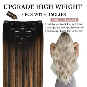 Extensiones de Cabello Humano Virgen Brasileño Remy de Grado 11A, Lisas, con Clip, con Mechas, Doble Trama, las Más Vendidas al por Mayor - Product Image 3