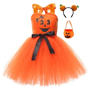 Vestido de niña de calabaza juguetón de Halloween para niños, disfraz de Cosplay caliente de vacaciones, vestido de baile transfronterizo - Product Image 2