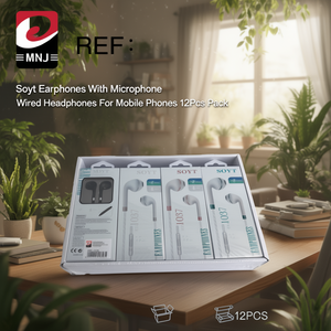 Auricolari Soyt con microfono, cuffie cablate per telefoni cellulari, confezione da 12 pezzi - Product Image 3