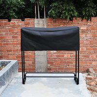 Porte-bûches en métal pour foyer extérieur/intérieur avec couvercle