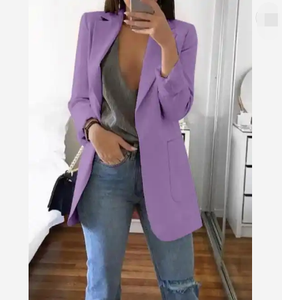 Blazer et costume décontractés pour femme, printemps-automne, style officier, <span class=keywords><strong>v</strong></span>êtements de bureau formels, sur mesure, orange girly <span class=keywords><strong>POD</strong></span> - Product Image 3