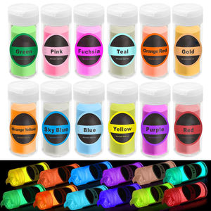20g/bottiglia di pigmento luminoso a base d'acqua fotoluminescente 0.7 oz bagliore nel buio Kit di pittura bagliore nella polvere scura - Product Image 1