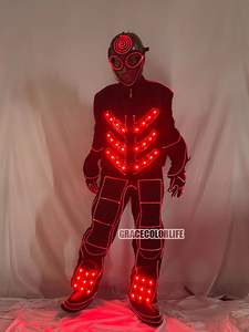 光ファイバーLEDストリップダンスコスチューム 電子発光ステージウェア ナイトクラブ バー パーティー用 蛍光ダンスウェア - Product Image 5