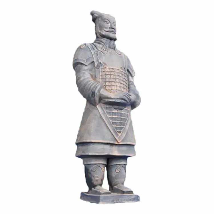 Groothandel Custom Oude Chinese Soldaat Stenen Standbeeld Levensgrote Terracotta Warrior Koop Sculptuur